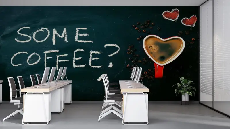 Modern Wallpaper, Gift For The Home, Some Coffee Wall Art, Love Wall Paper, Coffee Shop Mural, Modern Wallpaper Paper Crafts, - 10