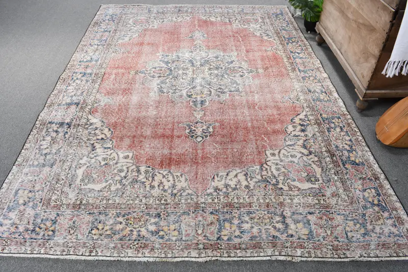 Handmade Red & Blue Persian Rug, 0,6x0,8 ft
