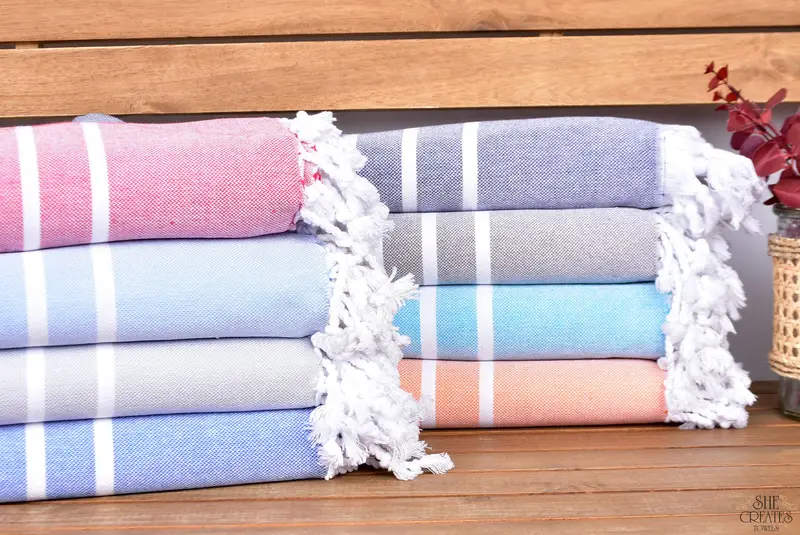 70x40 Cotton Striped Towel, Turkish Towel Beach, Turkish hand towel, Quick-drying cotton Turkish beach towel, Quick-dry towel, Wedding Gift Ideas - 1
