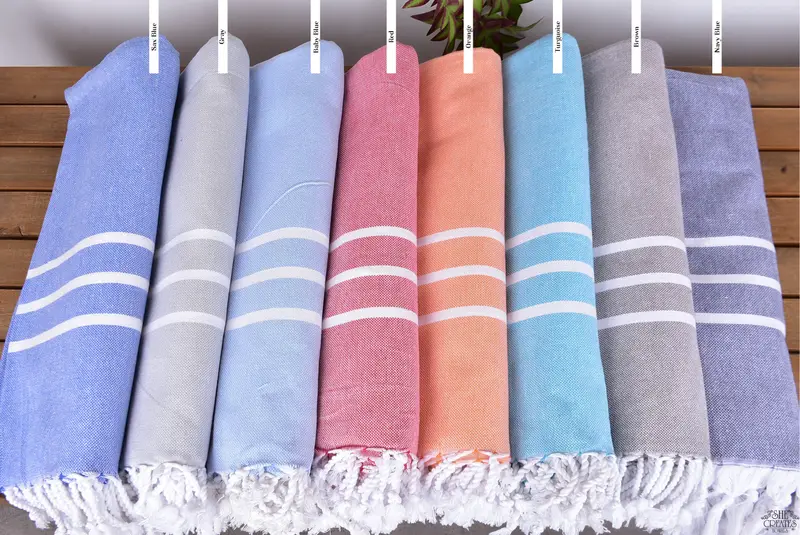 70x40 Cotton Striped Towel, Turkish Towel Beach, Turkish hand towel, Quick-drying cotton Turkish beach towel, Quick-dry towel, Wedding Gift Ideas - 2