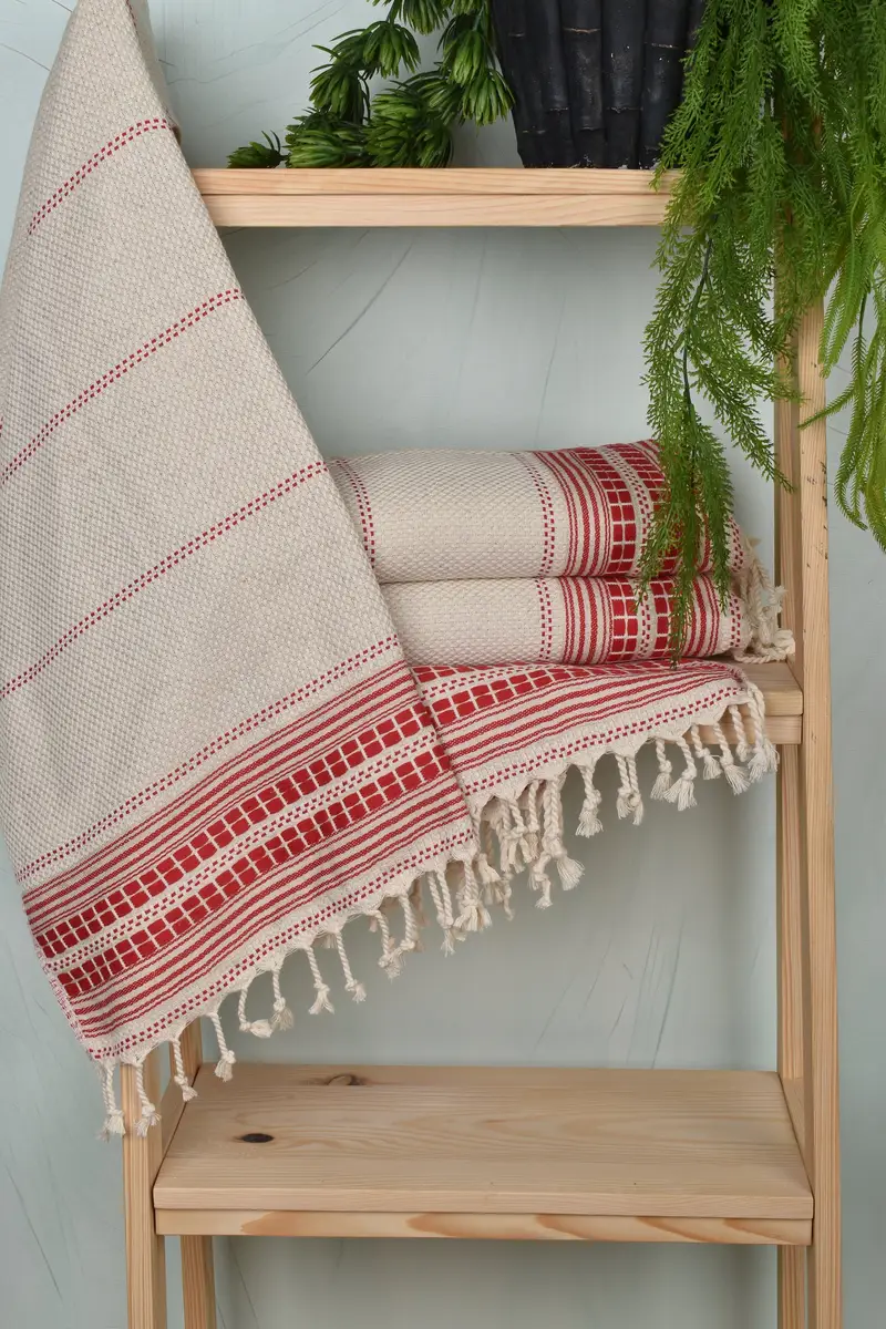 First Wedding Anniversary Gift, Personalized Wedding Gift, 40x20 Linen Striped Towel, Personalized Dish Towel, Kitchen Towel, Turkish Hand Towel - 6