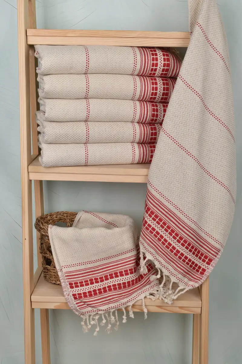 First Wedding Anniversary Gift, Personalized Wedding Gift, 40x20 Linen Striped Towel, Personalized Dish Towel, Kitchen Towel, Turkish Hand Towel - 3