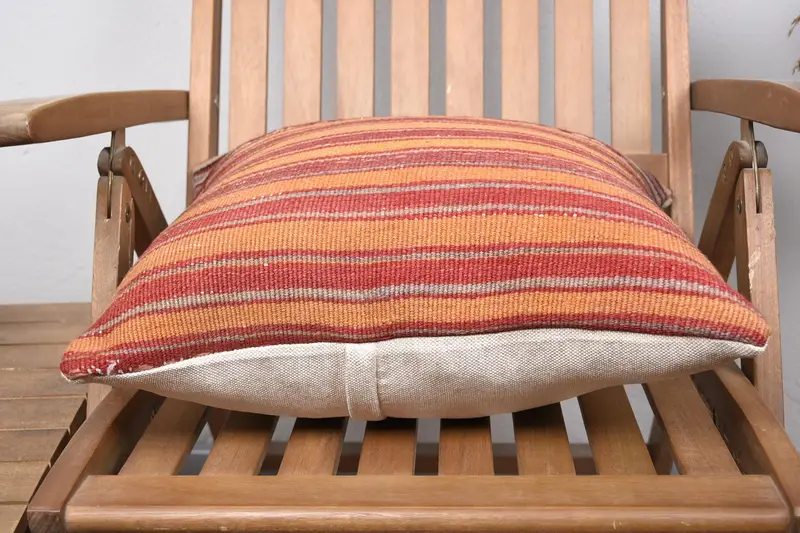 Boho Pillow, Farmhouse Pillow Case, 18x18 Red Pillow Case, Car Cushion, Pillow for Sofa, Cushion, Lounge Throw Cushion Cover, Handmade Kilim Cushion - 5
