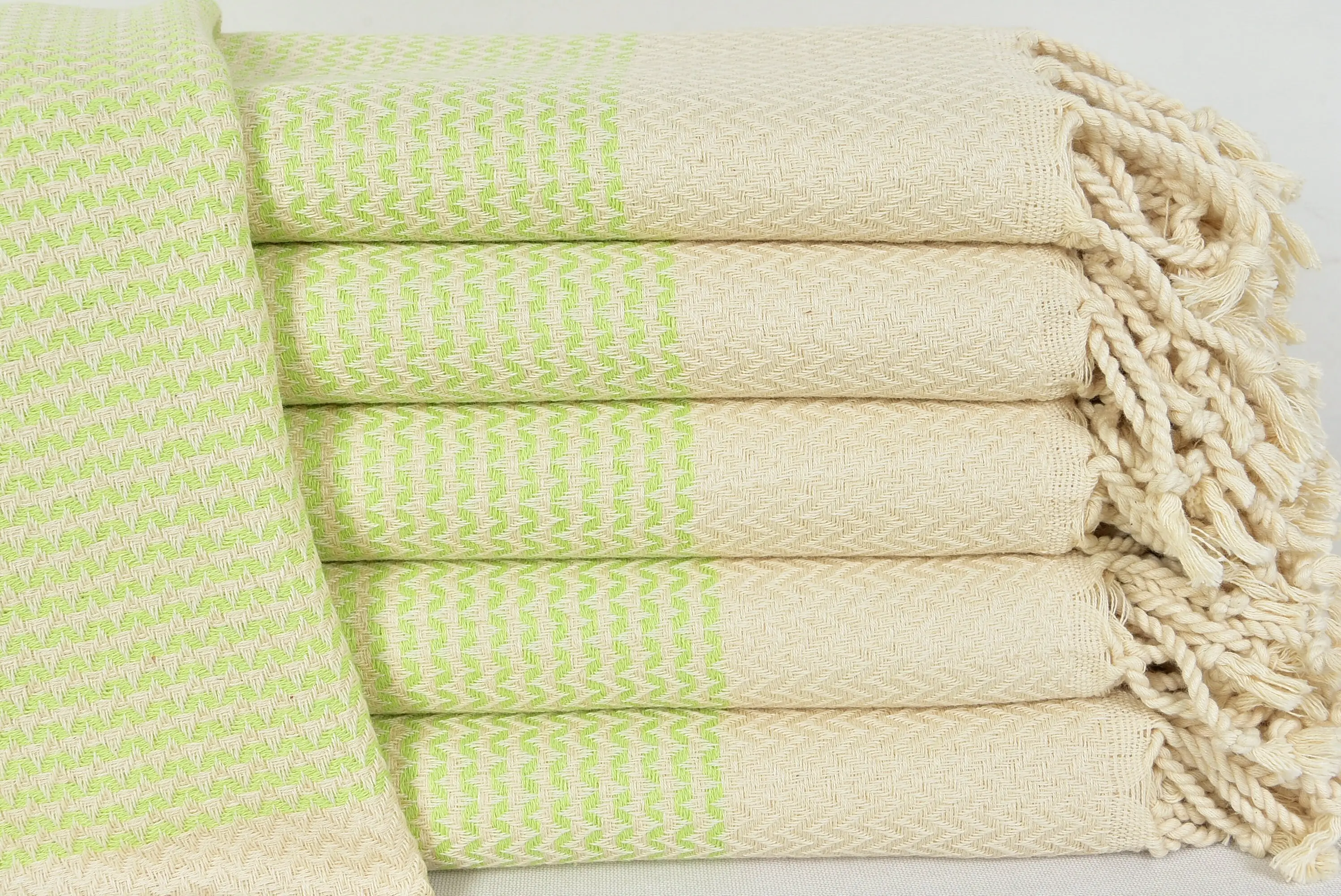 Bulk Order Turkish Hand Towels, 100% Cotton, Light Green, 18x40 Inches - 1