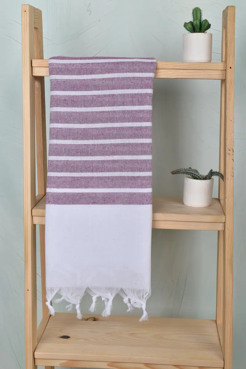 Eco-Friendly Turkish Towel, Custom Beach Towel, Embroidered Towel, Luxury Beach Towel, Bridal Gifts, 70x40 Cotton Striped Towel, Beach Towel Gift - 8