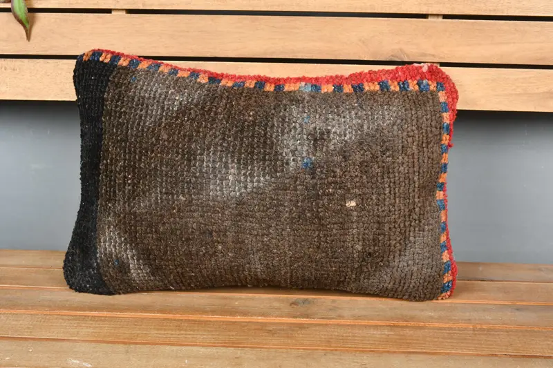 Ottoman Cushion Cover, Comfy Throw Pillow Case, Pillow for Couch, Pillow, Interior Designer Pillow, 12x20 Brown Pillow Case, Kilim Cushion Sham - 6