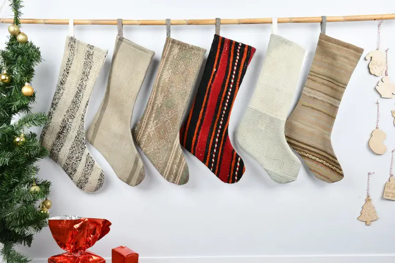 Kişiselleştirilmiş Noel Süsleri Çorabı, 8 İnç Noel Çorabı