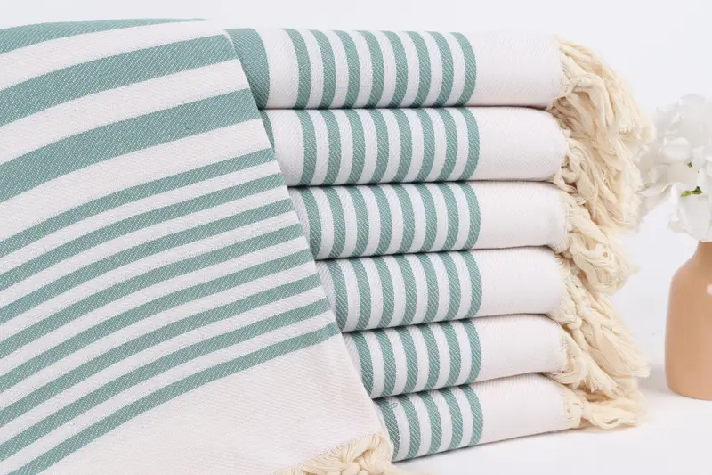 Anniversary Gift For Her, 70x40 Cotton Striped Towel, Organic Towel, Personalized Wedding Gift, Quick-Dry Beach Towel, Personalized Bridesmaid Gift - 1