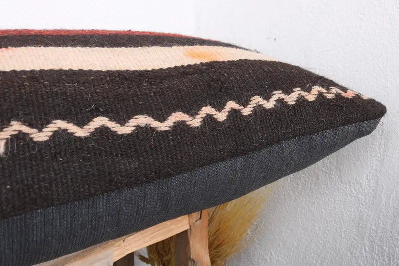 Handmade Kilim Cushion, Pillow Sham, Turkish Pillow, Vintage Kilim Pillow Pillow Sham, Interior Designer Pillow, 16x43 Red Pillow Case - 6