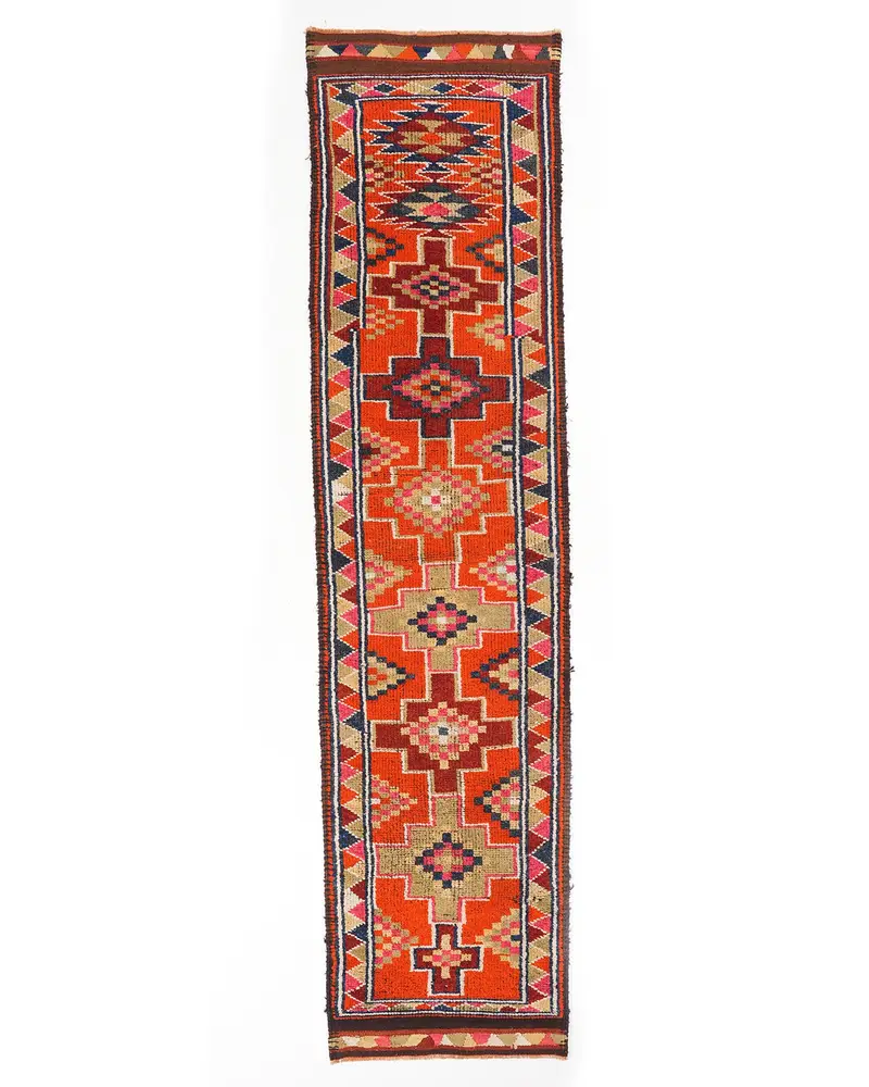 Kırmızı Halı, 2,8x11,6 ft Zarif Düz Renk