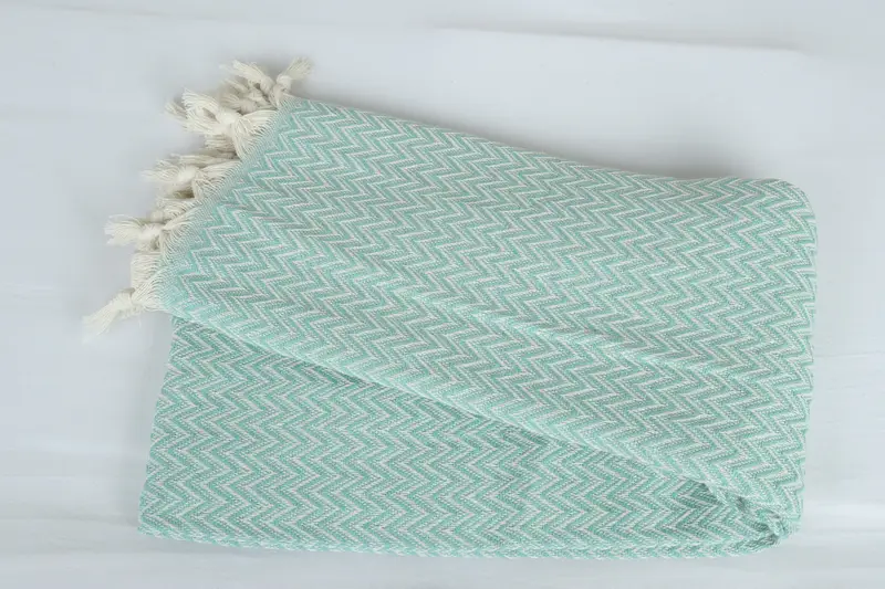 Boho Throw Blankets, Wedding Gift Customized Blanket, Organic Throw, Gift For Him, Personalized Blanket, 76x64 Cotton Zig zag Towel, Throw Blanket - 6