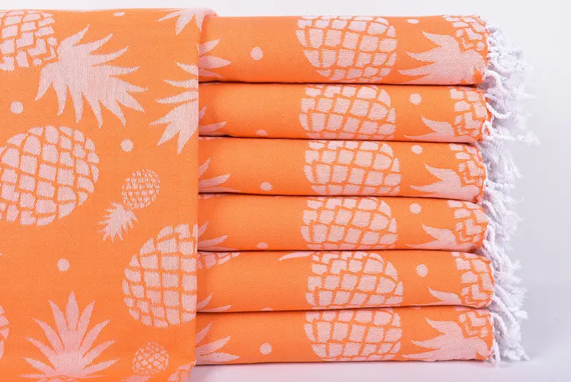 Personalized Bridesmaid Gift, 70x36 Cotton Pineapple Design Towel, Beach Towel Gift, Summer Towel, Personalized Turkish Towel, Bridal Party Gifts - 1