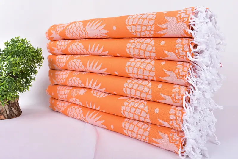 Personalized Bridesmaid Gift, 70x36 Cotton Pineapple Design Towel, Beach Towel Gift, Summer Towel, Personalized Turkish Towel, Bridal Party Gifts - 3