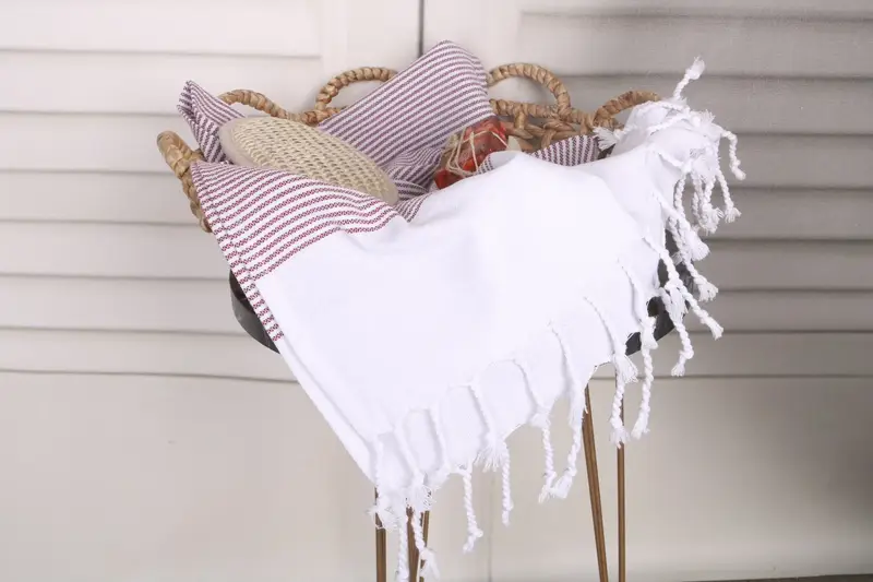 Bridesmaid Gift, Kitchen Towel, Wedding Favors, Handmade Gift, Gift For Coworker, Monogram Towels, Turkish Hand Towel, 40x18 Cotton Striped Towel - 2