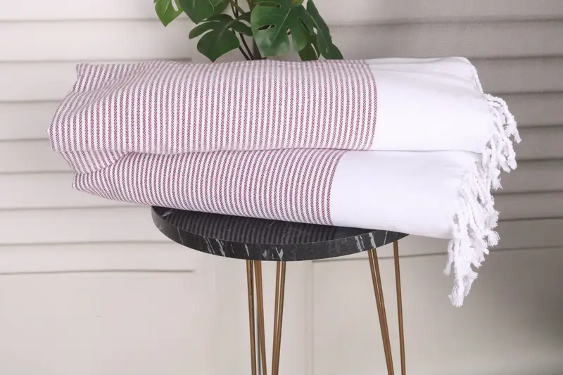 Bridesmaid Gift, Kitchen Towel, Wedding Favors, Handmade Gift, Gift For Coworker, Monogram Towels, Turkish Hand Towel, 40x18 Cotton Striped Towel - 3