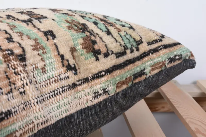Cozy Throw Cushion Case, 12x24 Beige Pillow Sham, Pillow Cover, Home Decor Pillow, Vintage Kilim Throw Pillow, Boho Pillow Sham Cover - 4