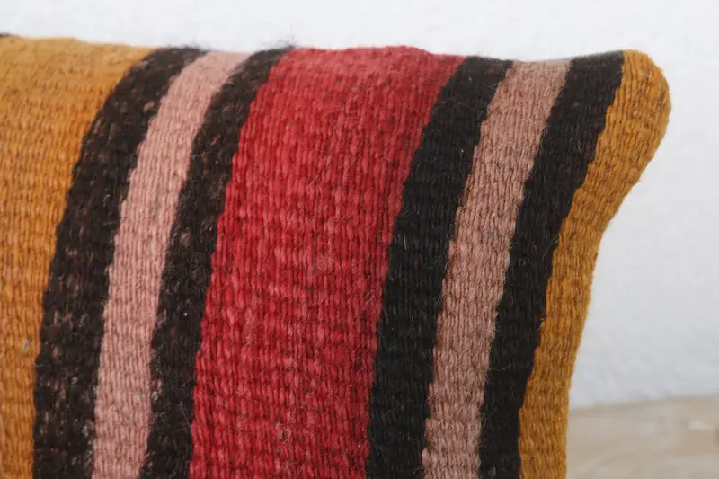 Yoga Cushion Cover, Cushion, 8x16 Yellow Cushion, Interior Designer Pillow, Garden Cushion, Vintage Kilim Throw Pillow, Handmade Kilim Cushion - 5