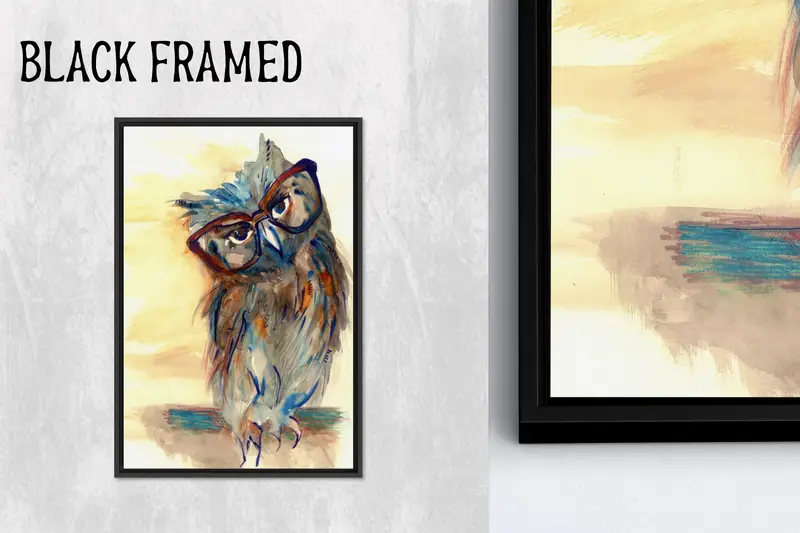 Modern Soyut Baykuş Kanvas: Trendy Baykuş Sevgilisi Hediye Baskısı