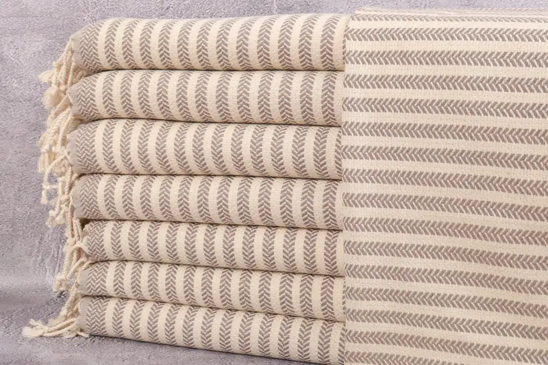 Hand Towel Monogrammed Turkish Cotton Chevron, 18x40 Inches