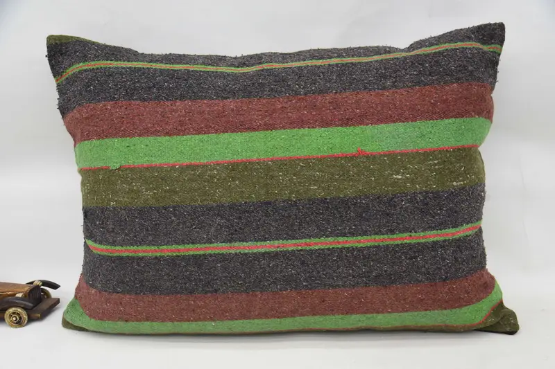 20x28 Green Cushion Cover, Boho Pillow Sham Cover, Turkish Pillow, Living Room Throw Cushion, Vintage Pillow Case, Kilim Pillow Cover, Cushion Cover - 6
