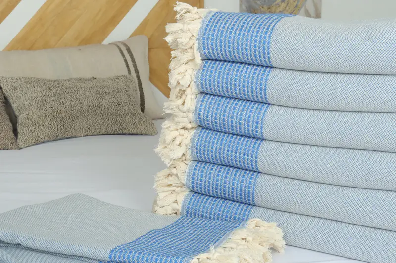 Extra Large Tablecloth, Woven Blanket, 96x92 Cotton Striped Towel, Custom Blanket, Turkish Blanket Throw, Memorial Gift, Turkish Blanket - 3