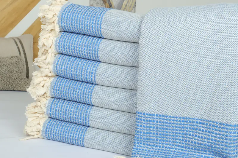 Extra Large Tablecloth, Woven Blanket, 96x92 Cotton Striped Towel, Custom Blanket, Turkish Blanket Throw, Memorial Gift, Turkish Blanket - 2