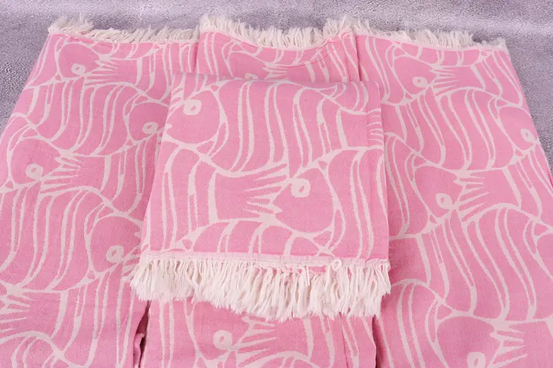 Guest Towel, Summer Gift, 70x36 Cotton Fish Design Towel, Bachelorette Party Gifts Bridesmaids, Organic Turkish towel, Christmas Gift, Yoga Towel - 5