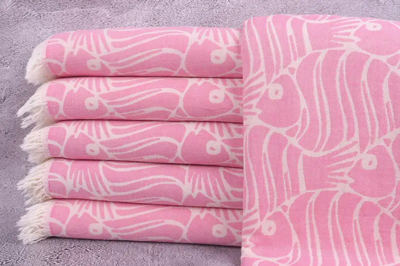 Guest Towel, Summer Gift, 70x36 Cotton Fish Design Towel, Bachelorette Party Gifts Bridesmaids, Organic Turkish towel, Christmas Gift, Yoga Towel - 2