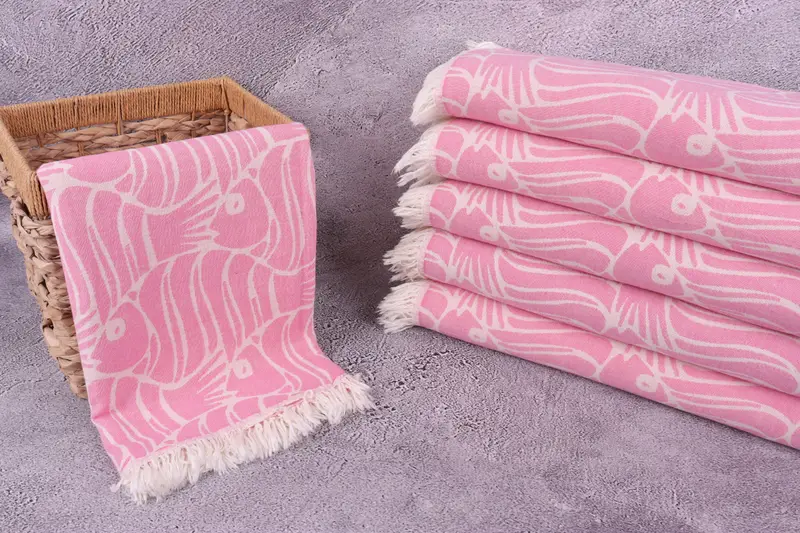 Guest Towel, Summer Gift, 70x36 Cotton Fish Design Towel, Bachelorette Party Gifts Bridesmaids, Organic Turkish towel, Christmas Gift, Yoga Towel - 4
