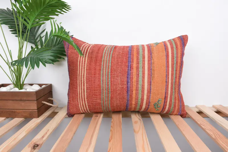 Tribal Pillow Sham, Pillow Cover, Patio Pillow, Gift Pillow, Turkish Pillow, Antique Pillows, Wholesale Pillow Case, 16x24 Red Pillow - 1