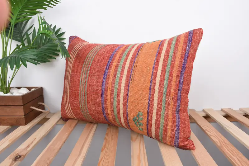 Tribal Pillow Sham, Pillow Cover, Patio Pillow, Gift Pillow, Turkish Pillow, Antique Pillows, Wholesale Pillow Case, 16x24 Red Pillow - 5