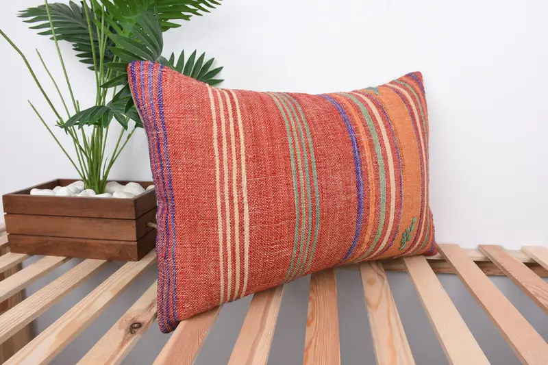 Tribal Pillow Sham, Pillow Cover, Patio Pillow, Gift Pillow, Turkish Pillow, Antique Pillows, Wholesale Pillow Case, 16x24 Red Pillow - 4