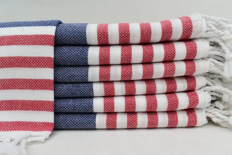Bridal Shower Gift, Kitchen Towel, Personalized Gift, Bulk Order Towel, Monogrammed Hand Towel, 40x24 Cotton Striped Towel, Memorial Gift - 1