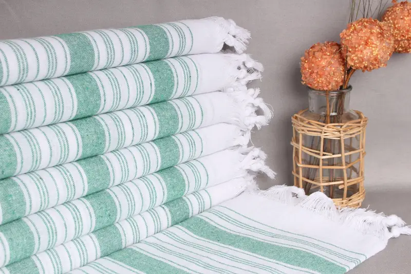 Personalized Wedding Towel Green Organic Cotton, 32x67 Inches