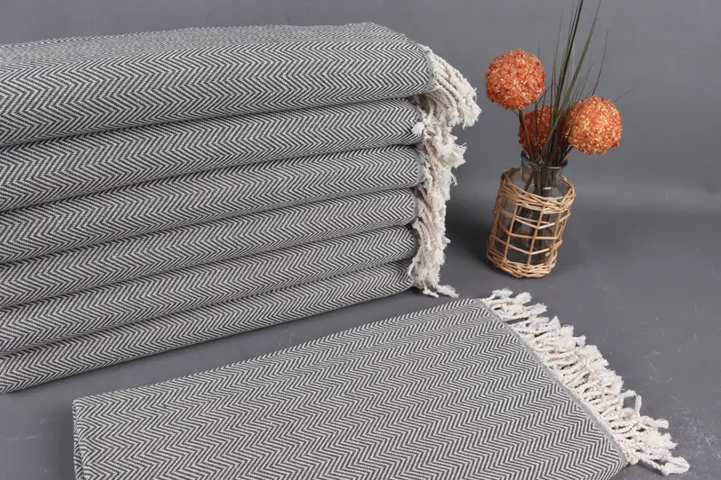 70x40 Cotton Herringbone Towel, Wedding Shower Gift, Custom Towel, Peshtemal Towel, Peshtemal beach towel with unique design, Custom Wedding Gift - 1