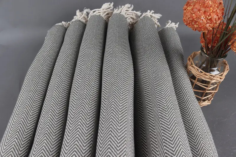 70x40 Cotton Herringbone Towel, Wedding Shower Gift, Custom Towel, Peshtemal Towel, Peshtemal beach towel with unique design, Custom Wedding Gift - 3