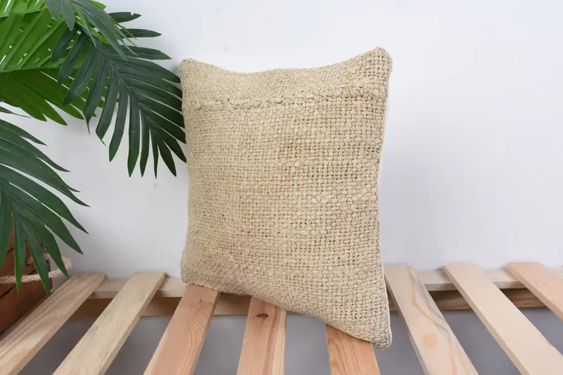 Ethnical Kilim Rug Pillow, Handmade Cushion Case, Antique Pillows, Cushion, Tribal Cushion Case, Boho Pillow Sham Cover, 12x12 White Cushion - 5
