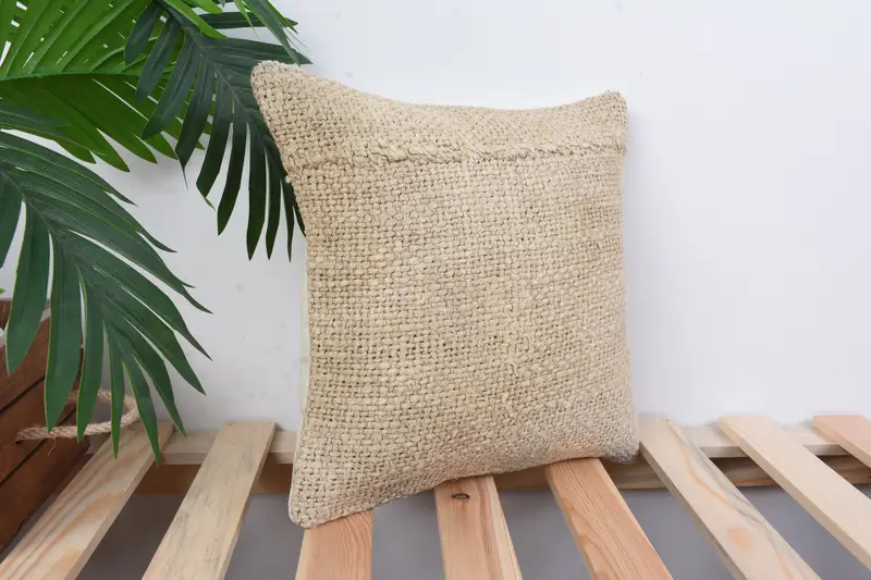 Ethnical Kilim Rug Pillow, Handmade Cushion Case, Antique Pillows, Cushion, Tribal Cushion Case, Boho Pillow Sham Cover, 12x12 White Cushion - 4