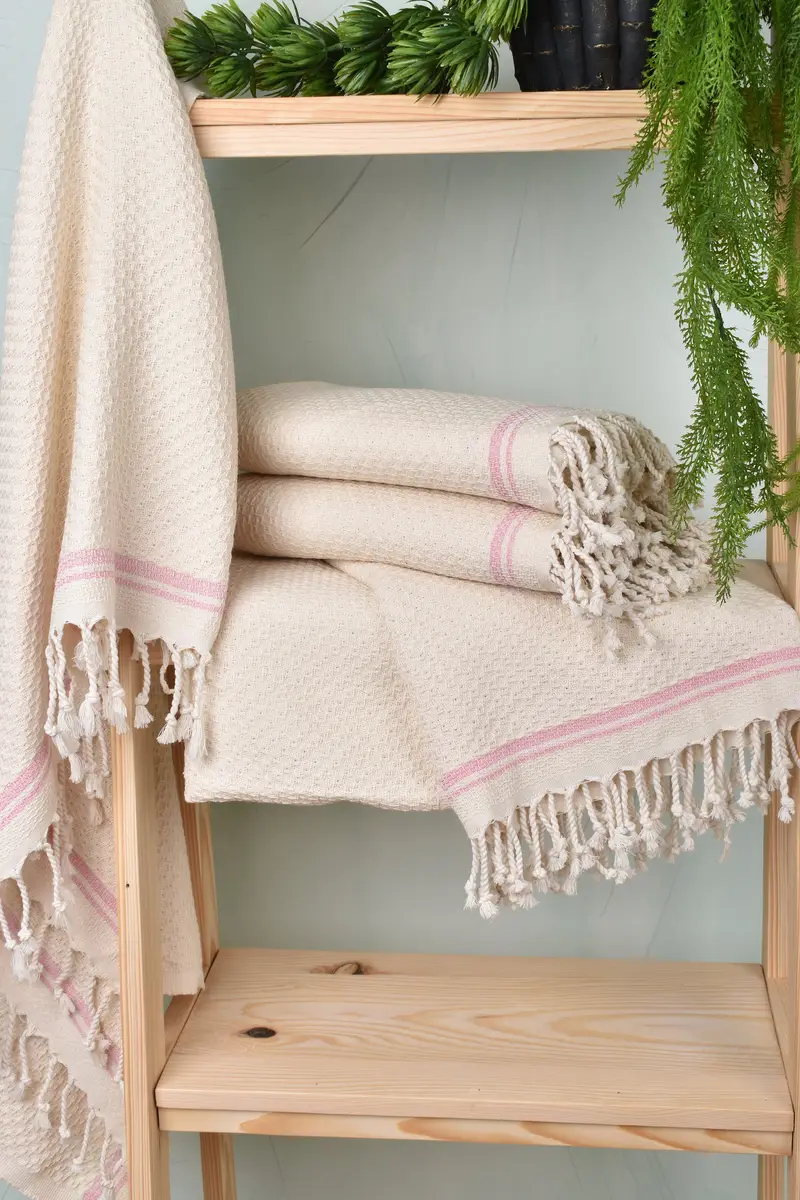 Handmade Turkish Towel, 68x36 Cotton Striped Towel, Bath towel, Beach Towel Gift, Bachelorette Party Decorations, Scarf Towel, Gift For Best Friend - 6