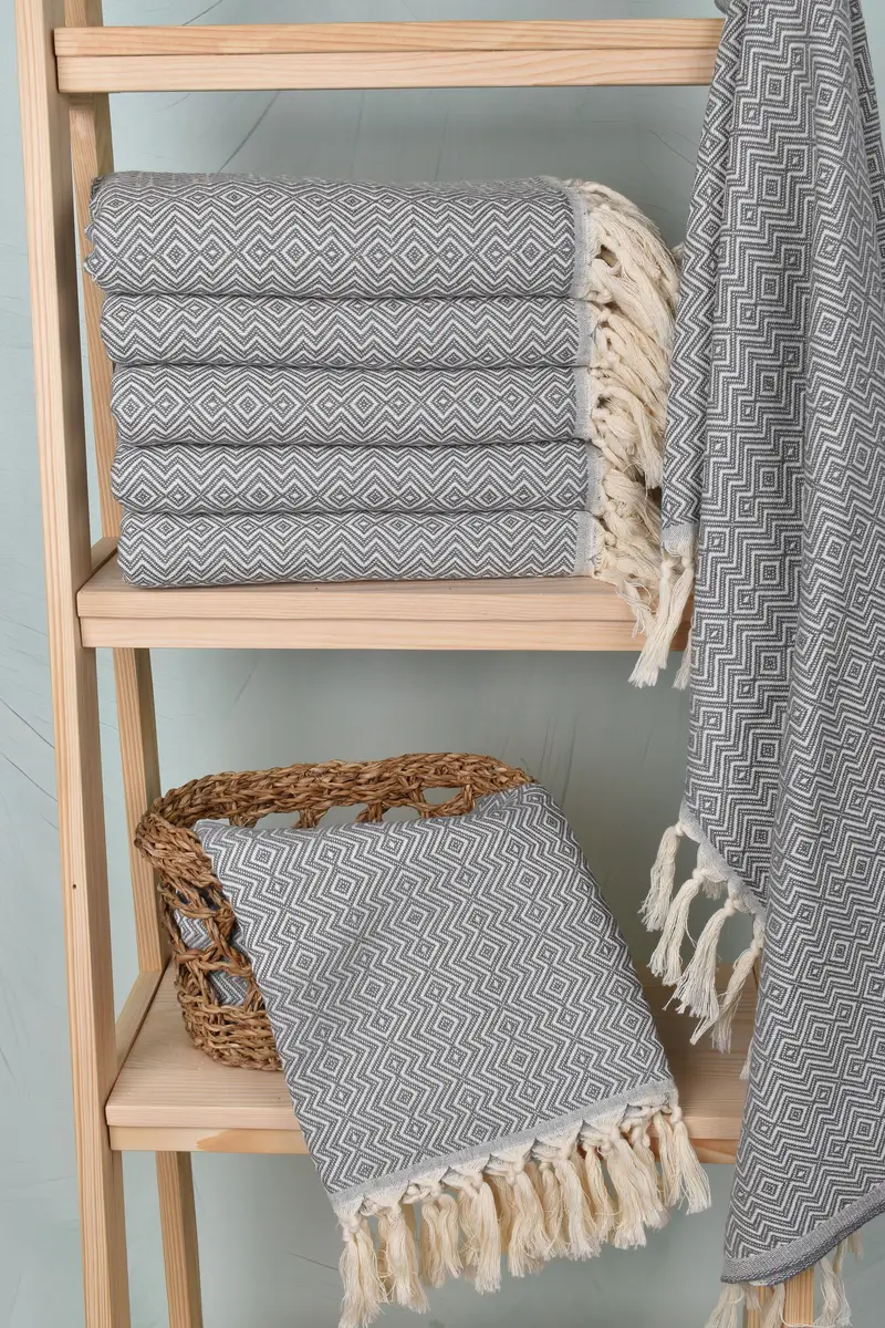 Monogram Beach Towel, 70x38 Cotton Diamond Towel, House Warming Gift, Personalized Gift, Bath towel, Sand-free peshtemal towel for the beach - 3