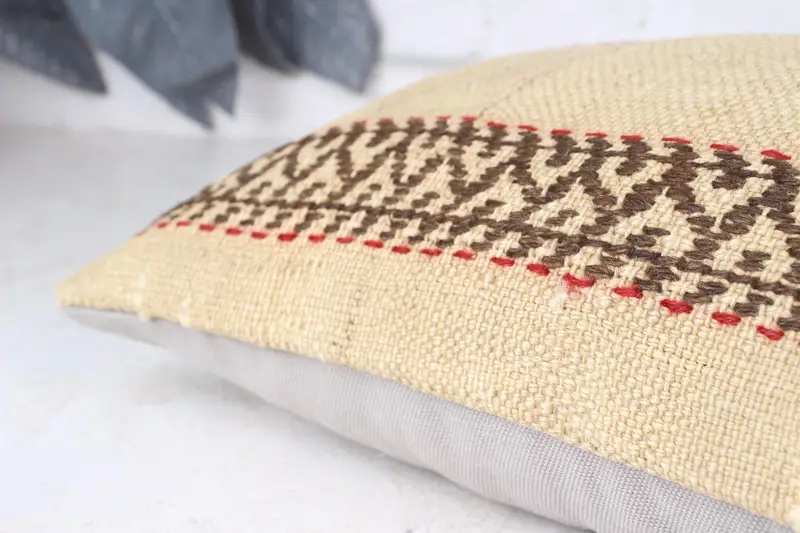 10x20 Beige Pillow Sham, Kilim Pillow Cover, Neutral Throw Cushion, Kilim Cushion Sham, Boho Pillow, Ethnic Pillow Cover Cushion, Pillow Sham - 6