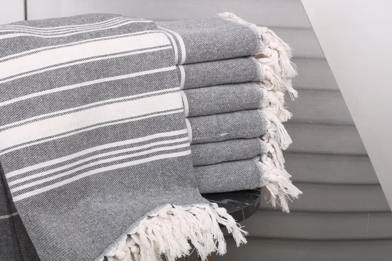 Custom Gift Black Cotton Towel 40x71 Inches, Organic Turkish Cotton