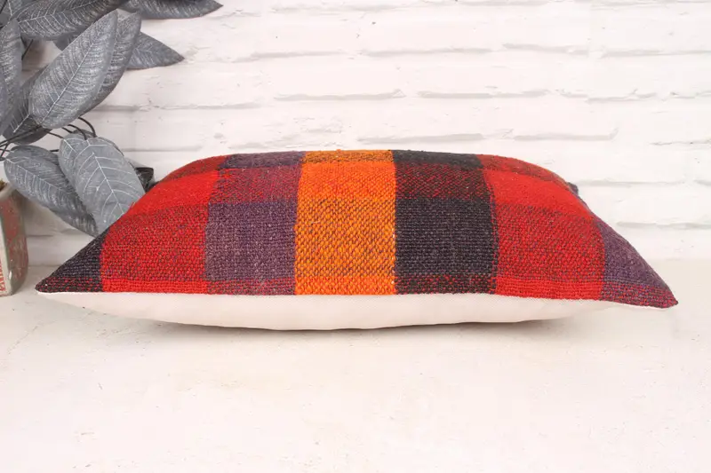 Turkish Pillow, Antique Pillows, 12x20 Orange Pillow, Accent Throw Pillow Sham, Oriental Pillow Sham, Boho Pillow, Pillow Case - 5