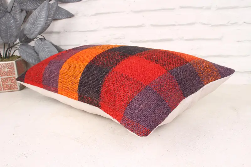 Turkish Pillow, Antique Pillows, 12x20 Orange Pillow, Accent Throw Pillow Sham, Oriental Pillow Sham, Boho Pillow, Pillow Case - 6