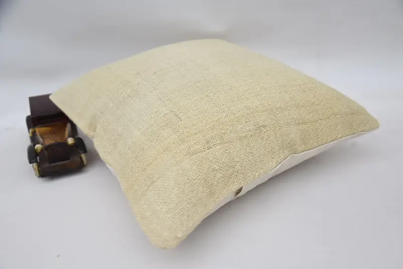 Floor Pillow, Kilim Pillow, Boho Pillow, Office Chair Pillow Case, 16x16 Beige Pillow, Boho Pillow Sham Cover, Pillow Case - 5