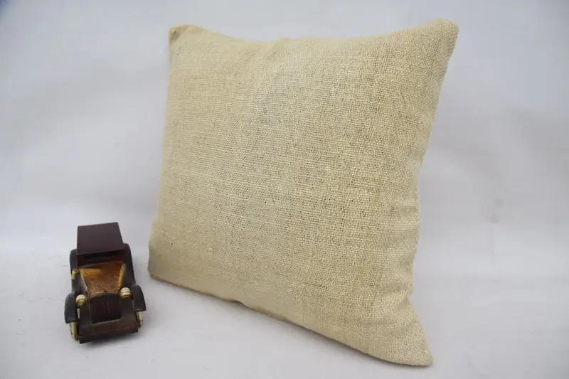 Floor Pillow, Kilim Pillow, Boho Pillow, Office Chair Pillow Case, 16x16 Beige Pillow, Boho Pillow Sham Cover, Pillow Case - 3