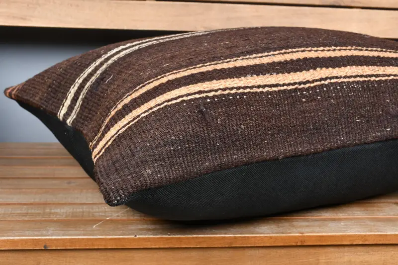 20x28 Brown Cushion Cover, Pillow, Kilim Cushion Sham, Gift Pillow, Custom Cushion Cover, Vintage Pillow, Accent Pillow, One Of A Kind Cushion Cover - 4