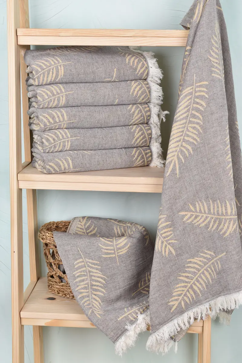 68x40 Cotton Leaf Design Towel, Guest Towel, Bachelorette Party Gift, Turkish towel, Bachelorette Party Gifts, Bride Gift, Custom Name Towel - 4