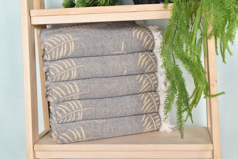 68x40 Cotton Leaf Design Towel, Guest Towel, Bachelorette Party Gift, Turkish towel, Bachelorette Party Gifts, Bride Gift, Custom Name Towel - 2