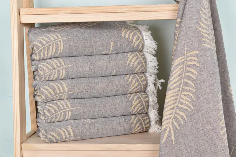 68x40 Cotton Leaf Design Towel, Guest Towel, Bachelorette Party Gift, Turkish towel, Bachelorette Party Gifts, Bride Gift, Custom Name Towel - 3